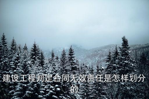 建設(shè)工程判定合同無(wú)效責(zé)任是怎樣劃分的