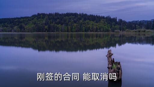 剛簽的合同 能取消嗎