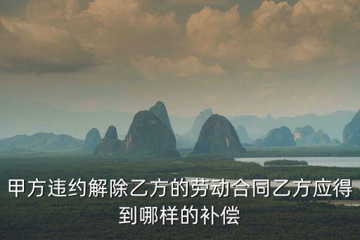 甲方違約解除乙方的勞動(dòng)合同乙方應(yīng)得到哪樣的補(bǔ)償