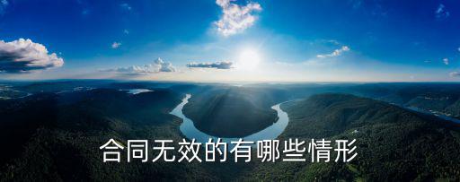 合同無效的有哪些情形