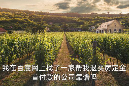 我在百度網(wǎng)上找了一家?guī)臀彝速I房定金首付款的公司靠譜嗎