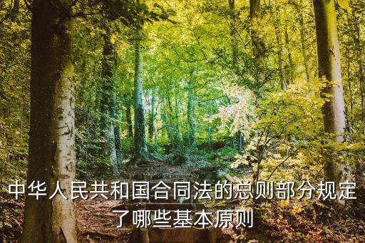 中華人民共和國合同法的總則部分規(guī)定了哪些基本原則