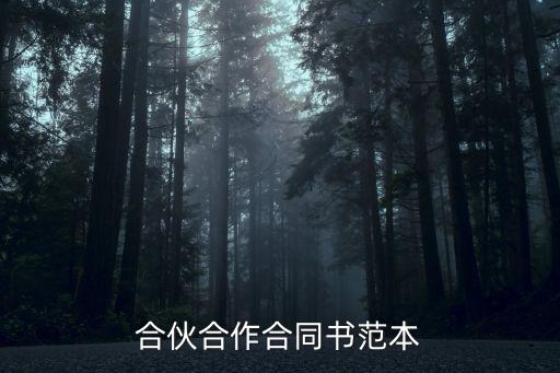 合伙合作合同書范本