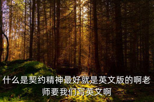 什么是契約精神最好就是英文版的啊老師要我們寫英文啊