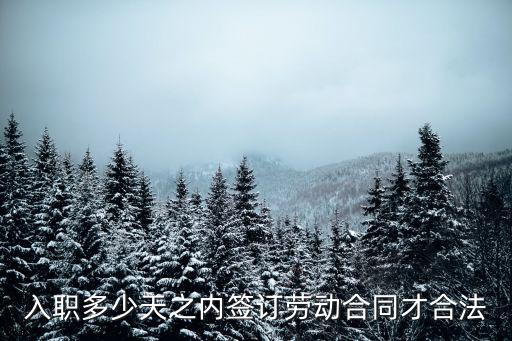入職多少天之內(nèi)簽訂勞動合同才合法