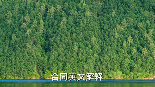 合同英文解釋