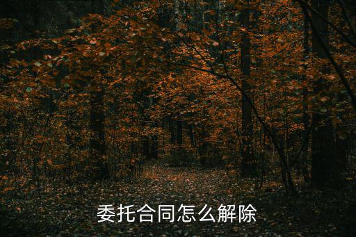 委托人解除委托合同，什么是委托合同的解除