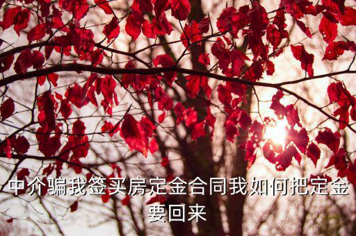 中介騙我簽買房定金合同我如何把定金要回來
