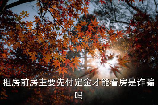 租房前房主要先付定金才能看房是詐騙嗎