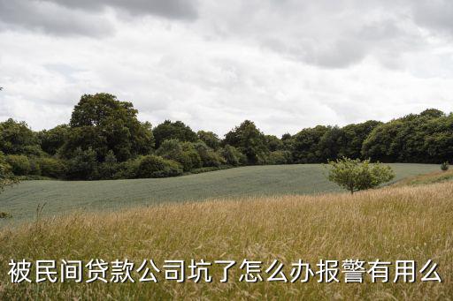 被民間貸款公司坑了怎么辦報警有用么
