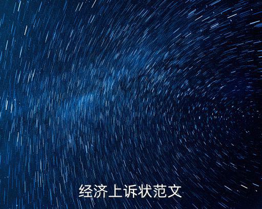 個人經(jīng)濟糾紛起訴書免費模板，經(jīng)濟上訴狀范文