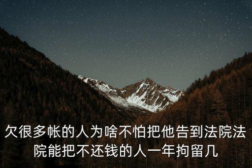 欠很多帳的人為啥不怕把他告到法院法院能把不還錢的人一年拘留幾