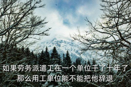 如果勞務派遣工在一個單位干了十年了那么用工單位能不能把他辭退