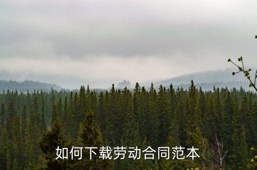 勞動(dòng)合同范本word下載免費(fèi)，如何下載勞動(dòng)合同范本