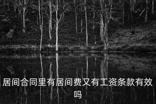居間合同里有居間費又有工資條款有效嗎