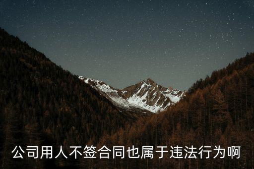 公司用人不簽合同也屬于違法行為啊
