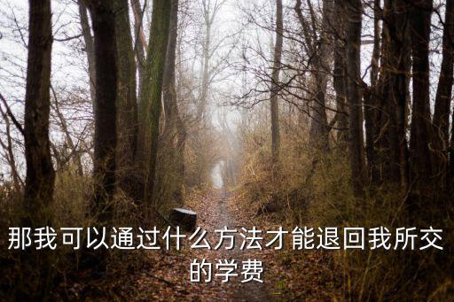 那我可以通過什么方法才能退回我所交的學費