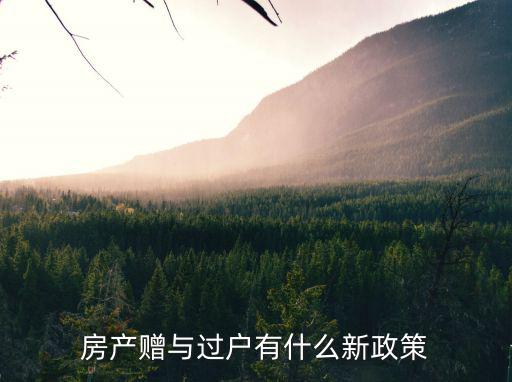 房產贈與過戶有什么新政策