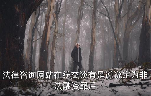 法律咨詢(xún)網(wǎng)站在線交談?dòng)惺钦f(shuō)說(shuō)定為非法融資罪后