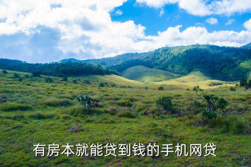 有房本就能貸到錢的手機網(wǎng)貸