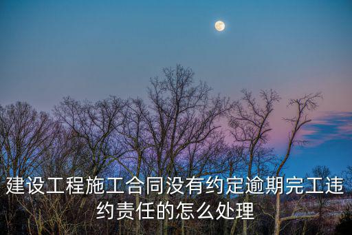 建設(shè)工程施工合同沒(méi)有約定逾期完工違約責(zé)任的怎么處理