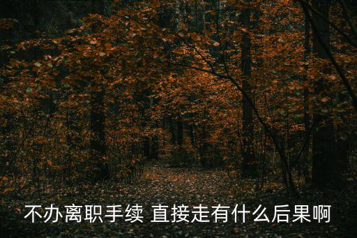 不辦離職手續(xù) 直接走有什么后果啊