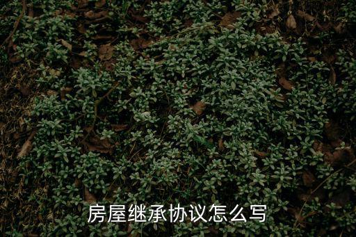 房屋繼承協(xié)議怎么寫