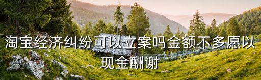 淘寶經(jīng)濟糾紛可以立案嗎金額不多愿以現(xiàn)金酬謝