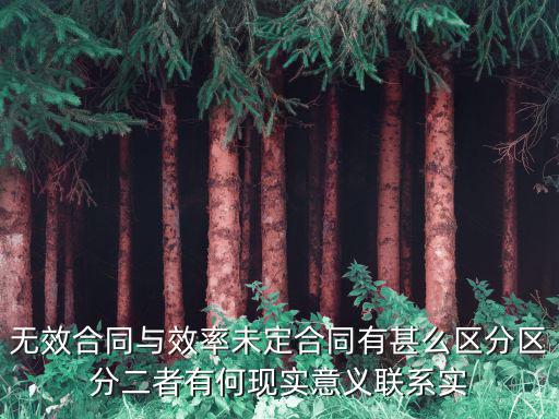 無(wú)效合同與效率未定合同有甚么區(qū)分區(qū)分二者有何現(xiàn)實(shí)意義聯(lián)系實(shí)