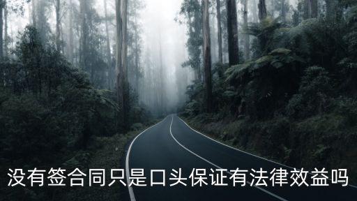 不簽合同協(xié)議具有法律效應嗎，沒有簽合同只是口頭保證有法律效益嗎