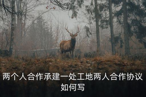 兩個人合作承建一處工地兩人合作協(xié)議如何寫