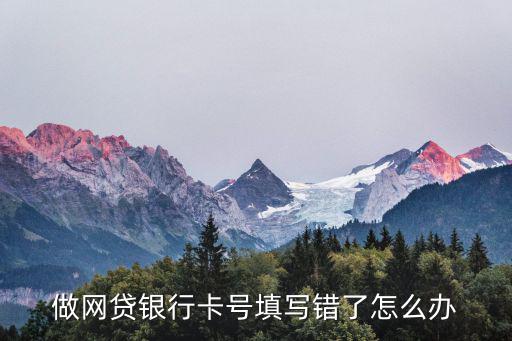 做網(wǎng)貸銀行卡號填寫錯了怎么辦