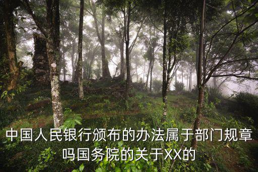 辦法是政府規(guī)章嗎，中國人民銀行頒布的辦法屬于部門規(guī)章嗎國務(wù)院的關(guān)于XX的