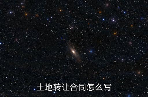 土地轉(zhuǎn)讓合同怎么寫