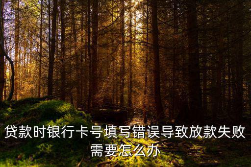 貸款時銀行卡號填寫錯誤導致放款失敗需要怎么辦