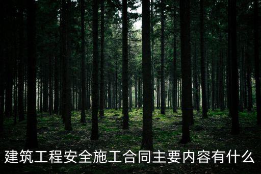 建筑工程安全施工合同主要內(nèi)容有什么