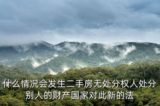 什么情況會發(fā)生二手房無處分權(quán)人處分別人的財(cái)產(chǎn)國家對此新的法