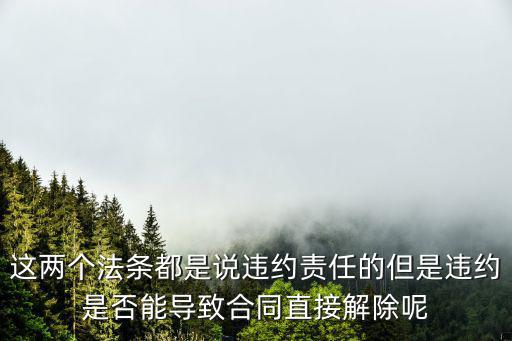 這兩個法條都是說違約責任的但是違約是否能導(dǎo)致合同直接解除呢