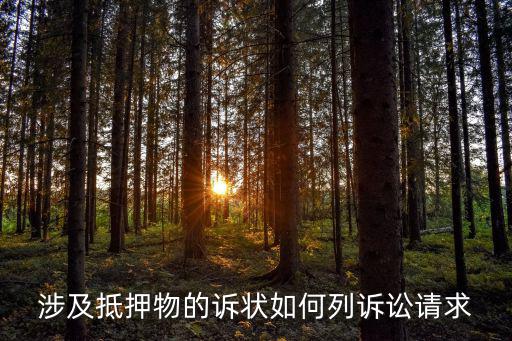 怎么起訴抵押合同糾紛，涉及抵押物的訴狀如何列訴訟請求