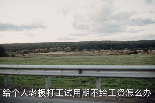 試用期老板不給工資怎么辦，給個(gè)人老板打工試用期不給工資怎么辦