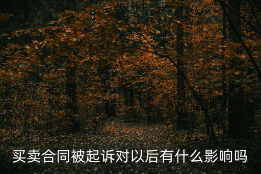買賣合同被起訴對以后有什么影響嗎