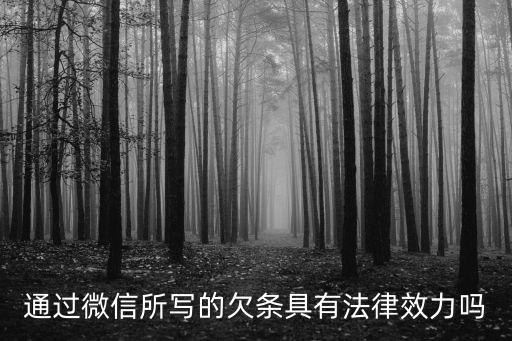 通過(guò)微信所寫的欠條具有法律效力嗎