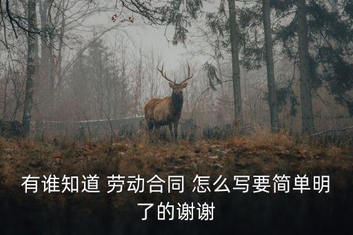 勞動(dòng)合同怎么寫，勞動(dòng)合同怎么寫