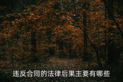 違反合同的法律后果主要有哪些