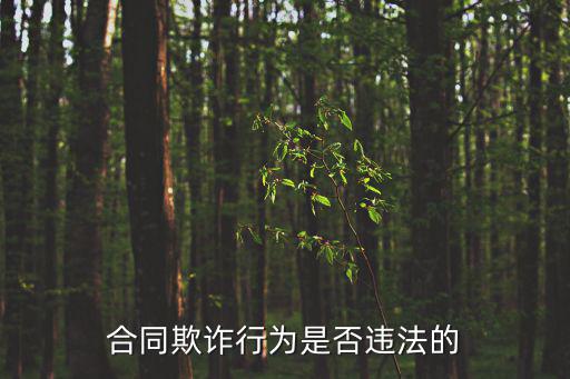 欺騙的行為算犯法嗎，合同欺詐行為是否違法