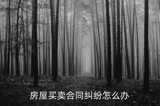 房屋買賣合同糾紛怎么辦