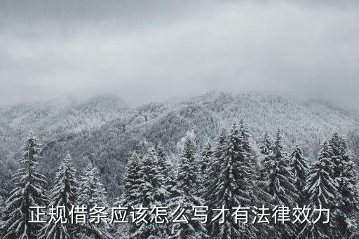正規(guī)借條應(yīng)該怎么寫才有法律效力