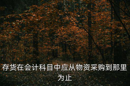 存貨在會(huì)計(jì)科目中應(yīng)從物資采購(gòu)到那里為止