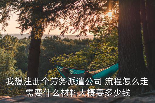 我想注冊個勞務(wù)派遣公司 流程怎么走 需要什么材料大概要多少錢