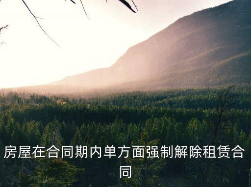 房屋在合同期內(nèi)單方面強制解除租賃合同